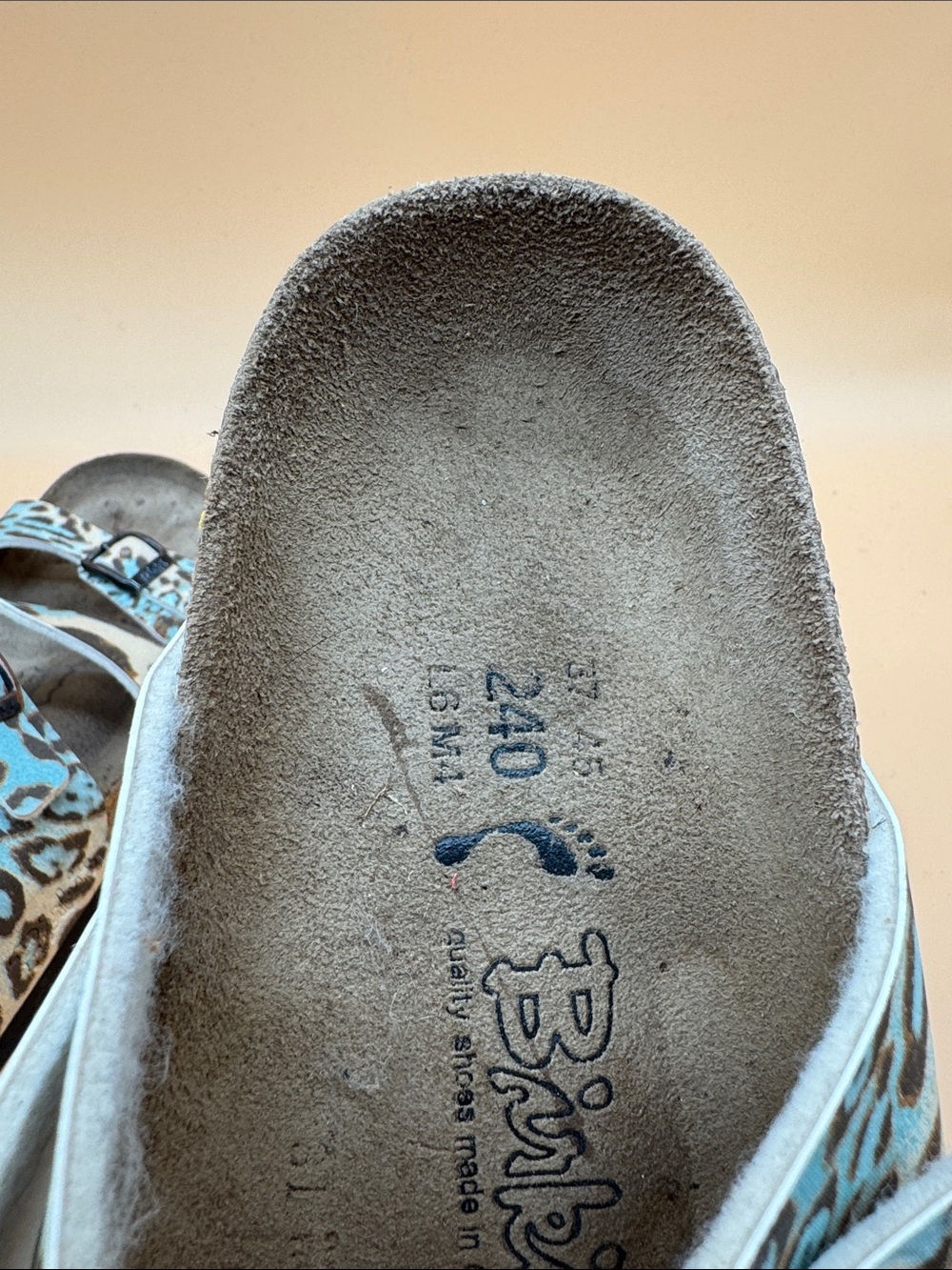 Birkenstock Blue Leopard Print Women's Sandals - Picture 3 of 7